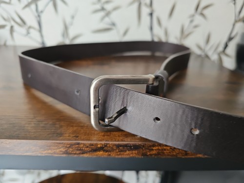 Mens brown leather belt - brown,