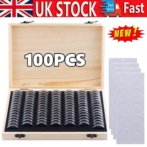 100pcs coin capsules wooden - coin,