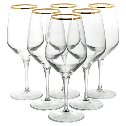 Napa gold rim wine - gold,