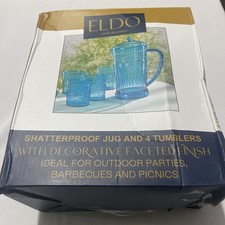 ELDO 5-Piece Shatterproof Jug & Tumbler Set Picnic BBQ Dishwasher Safe
