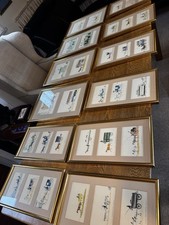 A Beautiful Set Of 12 Antique Equestrian Driving Prints In Gold Frames