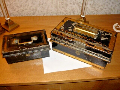 Antique cash tins boxes x - boxes,