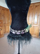 Jaeger green leather and Jewelled belt