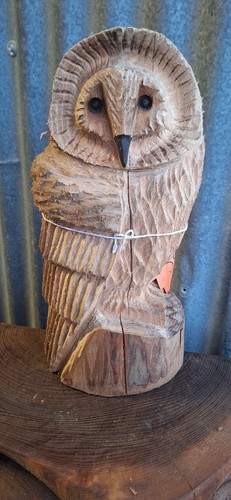 Chainsaw carving owl wood home - owl,