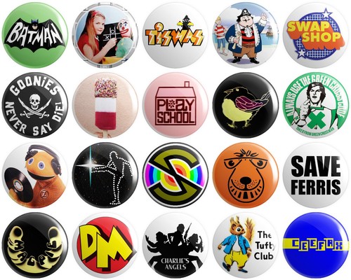Retro badges button - tv,