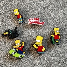 6 Pack New The Simpsons Jibbitz Croc Charms Badges Homer Bart Shoe Trainer Clips