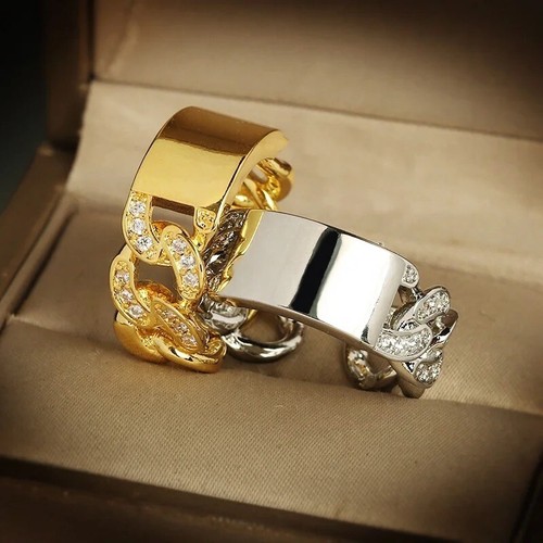 Mens gold silver ring - gold,