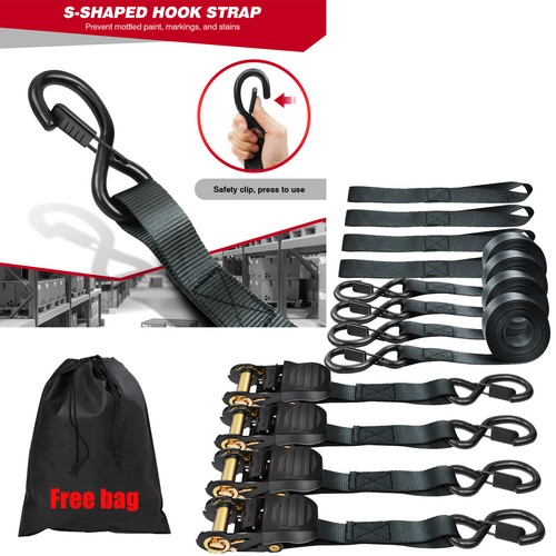 Retractable ratchet straps - 4,