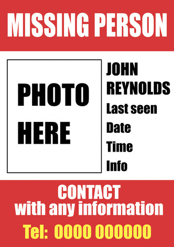 External missing person - missing, poster