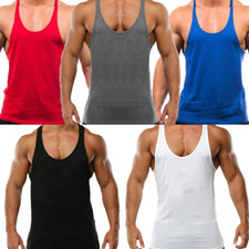 Mens Gym Vest Racerback Bodybuilding Muscle Stringer Tank Top Bodybuilding Vest
