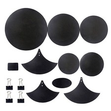14PCS Black Rubber Foam Bass Snare Drum Sound Off Quiet Mute Practice Pad Set