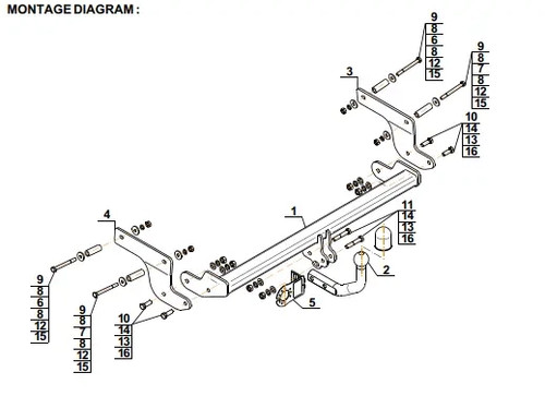 Swan neck tow bar for - neck,