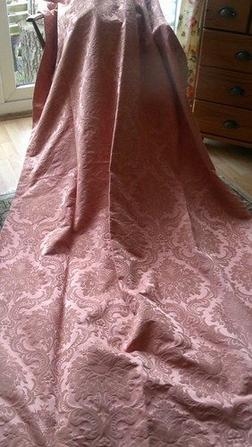 Vintage salmon pink damask - salmon,