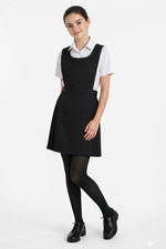 GIRLS PLAIN BIB PINAFORE