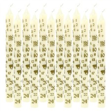 Pack of Cream Dinner Christmas Advent Candles | Festive Advent Taper Candle 25cm