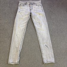 Dsquared2 Mens Cool Guy Jeans Grey Distressed Paint Splatter W30 L30