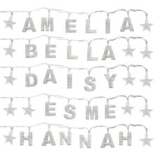 LED String Lights Pre Personalised Names Unique Gift Clear Girls Names A-I