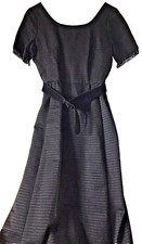 vintage long dress black beaded  cocktail party 12  1950s 1960s