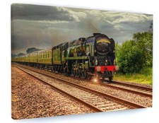 VINTAGE OLD STEAM TRAIN CANVAS PICTURE PRINT WALL ART 6803