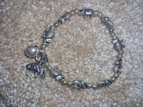 Elephant silver tone bracelet - tone,