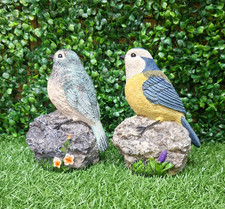Pair of birds on rock 17cm x