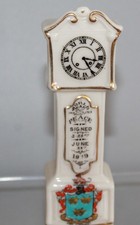 WWI CORONA CRESTED CHINA CLOCK WORLD WAR PEACE SIGNED JUNE 1919 BURY St EDMUNDS