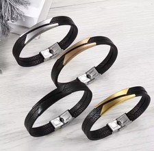 Stylish Contemporary PU Leather Unisex' bracelet . Unique design in 4 colours.