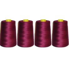 Overlocking Thread Polyester Industrial Sewing Machine 5000 Yard x 4 Cones WINE