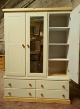 HANDMADE CAMBRIDGE COUNTRY 4 DRAWER TRIPLE SHELVED WARDROBE (NOT FLATPACKED)