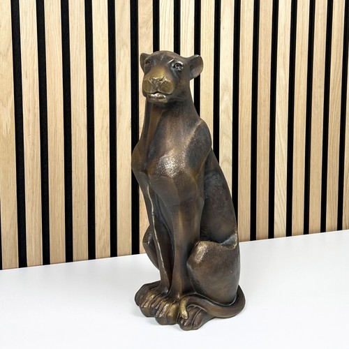Large bronze leopard ornament - bronze,