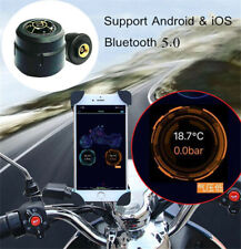 TPMS Tire Pressure Monitor System 2 External Sensor For Motorcycle Bluetooth 5.0