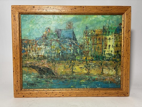 Vintage impasto oil painting - oil,