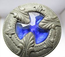 Victorian hat pin blue glass
