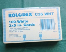 Rolodex Index Cards White