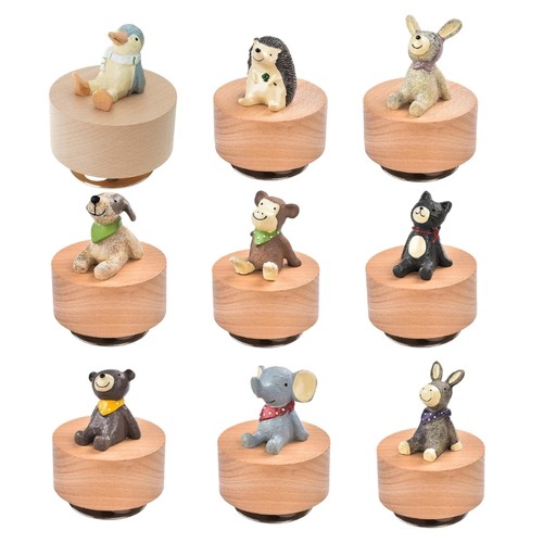 Wooden music box with - box, rotating