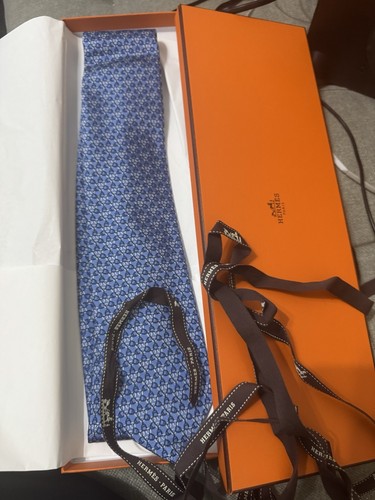 Hermes silk tie blue - tie,