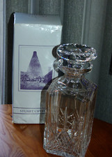 Vintage STUART CRYSTAL Whiskey Decanter Cut Glass Heavy with original box