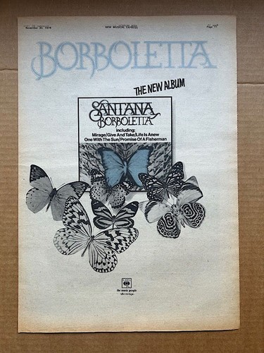 Santana borboletta poster - santana,