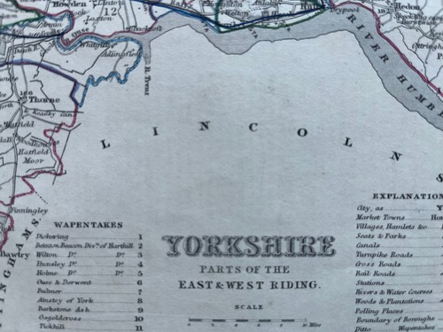 Antique hand coloured county
