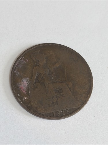 1915 king george one penny - v,