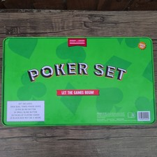 Poker Set In Case 300 Professional Poker Chips 2 Decks Of Cards and Blackjack