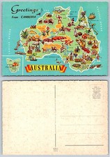 Vintage Pictorial Map Postcard