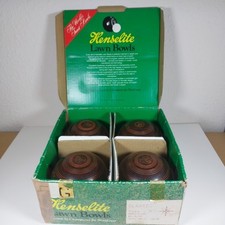 Henselite Standard  5"  Lawn Bowls Special UK Model Brown. Mushroom Pattern 