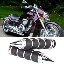 Motorcycle Chrome 7/8" Handlebar Hand Grips For Suzuki Boulevard M109R C90 C50