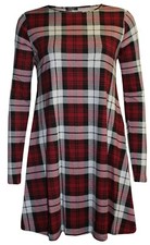 Womens Swing Skater Dress Ladies A Line Skater Top Flared Swing Dress Sizes 8-26