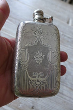 Vintage Antique Retro Metal Decorative Hip Flask, Fishing, Hunting, Collector MX