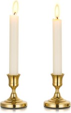 Gold Candlestick Holders Set of 2 – Taper Candle Sticks for Table Decor