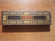 ANTIQUE INLAID CRIBBAGE BOARD