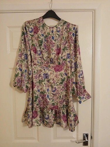 Zara satin floral - mini, dress