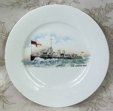 Antique HM Torpedo Boat Plate, Shelley, Royal Navy, WW1 Era